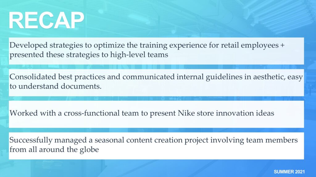 Nike Internship Leah Clapper Personal Website